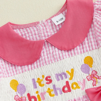 IT'S MY BIRTHDAY Pink Checkered Dress