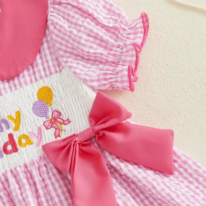 IT'S MY BIRTHDAY Pink Checkered Dress