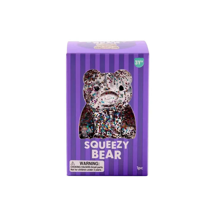 J'adore 3 Inch Squeezy Bear Squishy Fidget Sensory Toy - PURPLE
