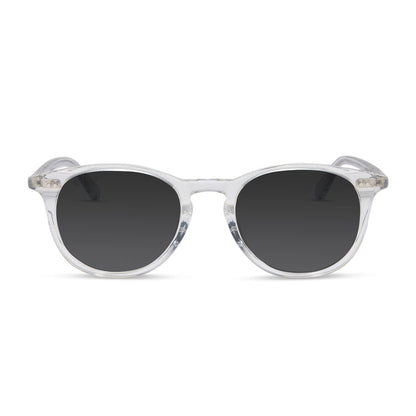 diff eyewear featuring the jaxson square prescription sunglasses with a clear crystal frame front view