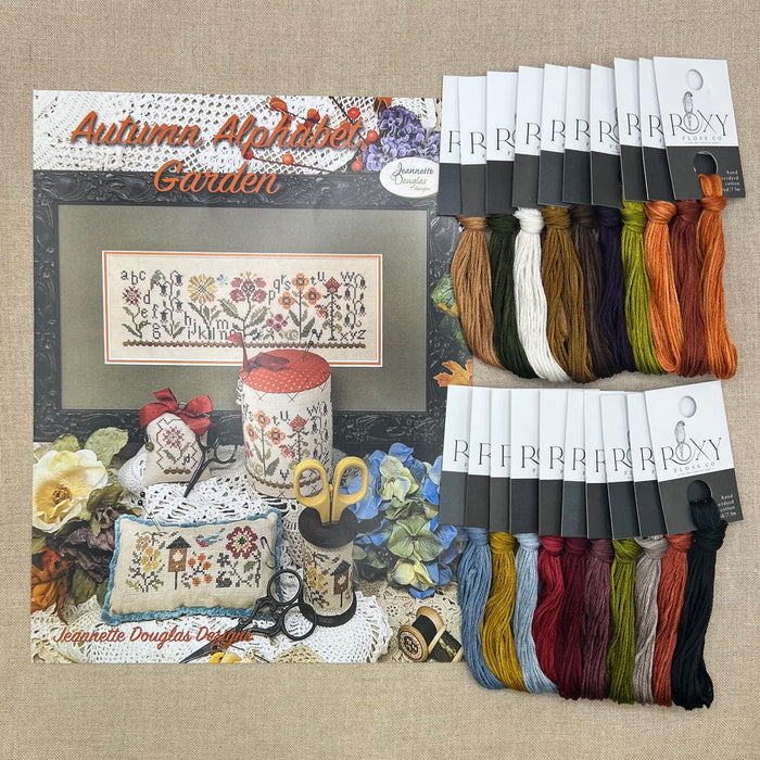 Jeannette Douglas Designs - Autumn Alphabet Garden - Booklet Chart and/or Roxy Floss Conversion
