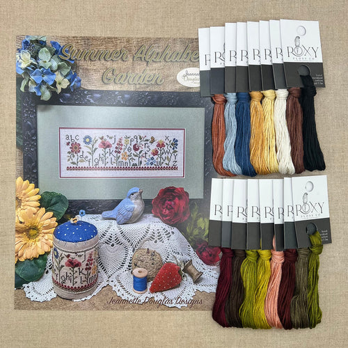 Jeannette Douglas Designs - Summer Alphabet Garden - Booklet Chart and/or Roxy Floss Conversion