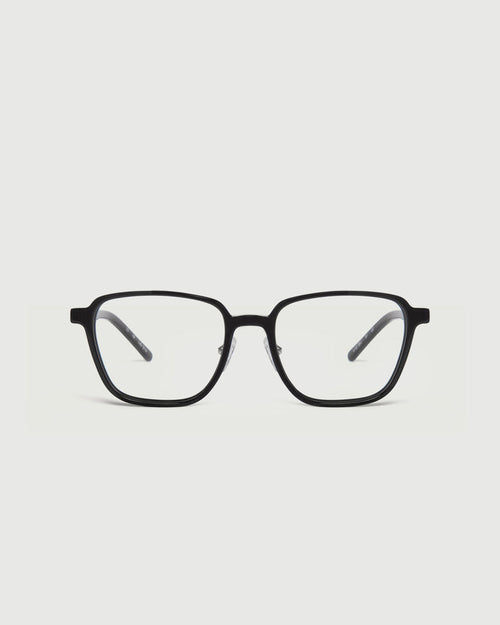 Charcoal::Jensen Eyeglasses square black acetate front