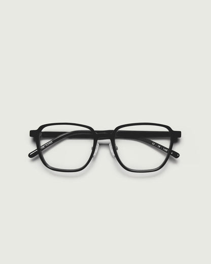 Charcoal:::Jensen Eyeglasses square black plastic top