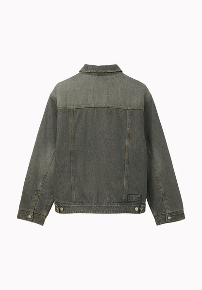 Joe Men's Oversized Stretch Denim Trucker Jacket, Black Worn - BM26304