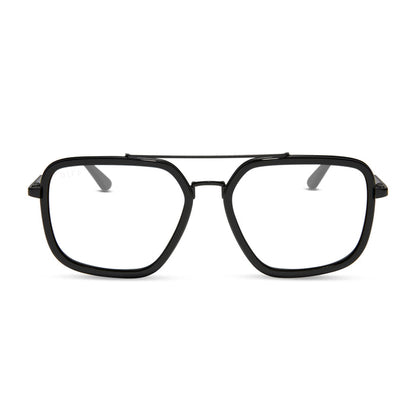 diff eyewear featuring the jordan navigator prescription glasses with a matte black frame front view