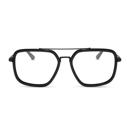 diff eyewear featuring the jordan navigator prescription glasses with a matte black frame front view