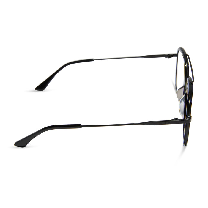 diff eyewear featuring the jordan navigator prescription glasses with a matte black frame side view