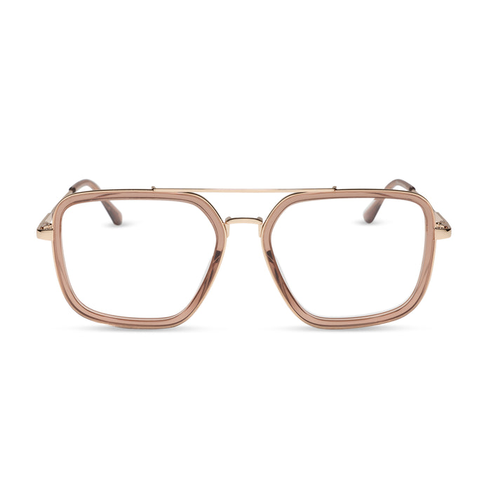 diff eyewear featuring the jordan navigator prescription glasses with a brown café ole frame front view
