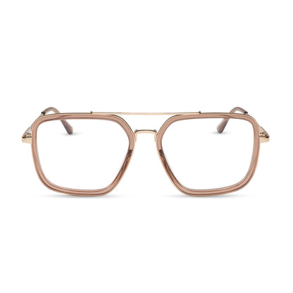 diff eyewear featuring the jordan navigator prescription glasses with a brown café ole frame front view