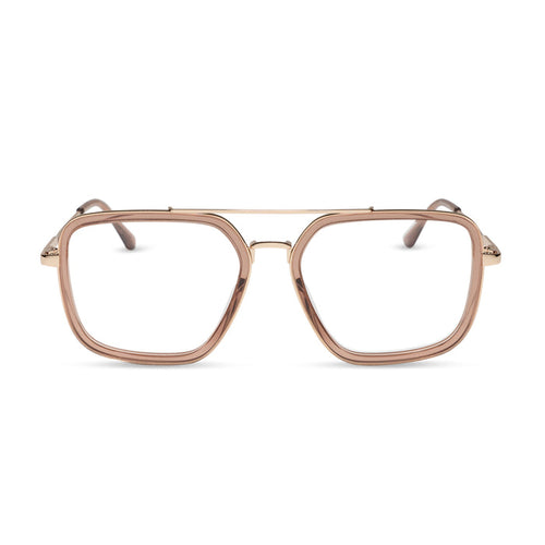 diff eyewear featuring the jordan navigator prescription glasses with a brown café ole frame front view