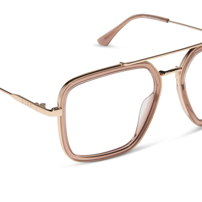 diff eyewear featuring the jordan navigator prescription glasses with a brown café ole frame detailed view