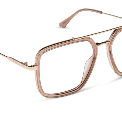 diff eyewear featuring the jordan navigator prescription glasses with a brown café ole frame detailed view