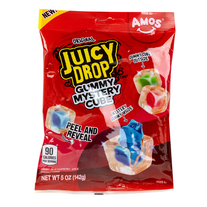 Juicy Drop Original Gummy Mystery Cube Candy Peg Bag - 12 Count