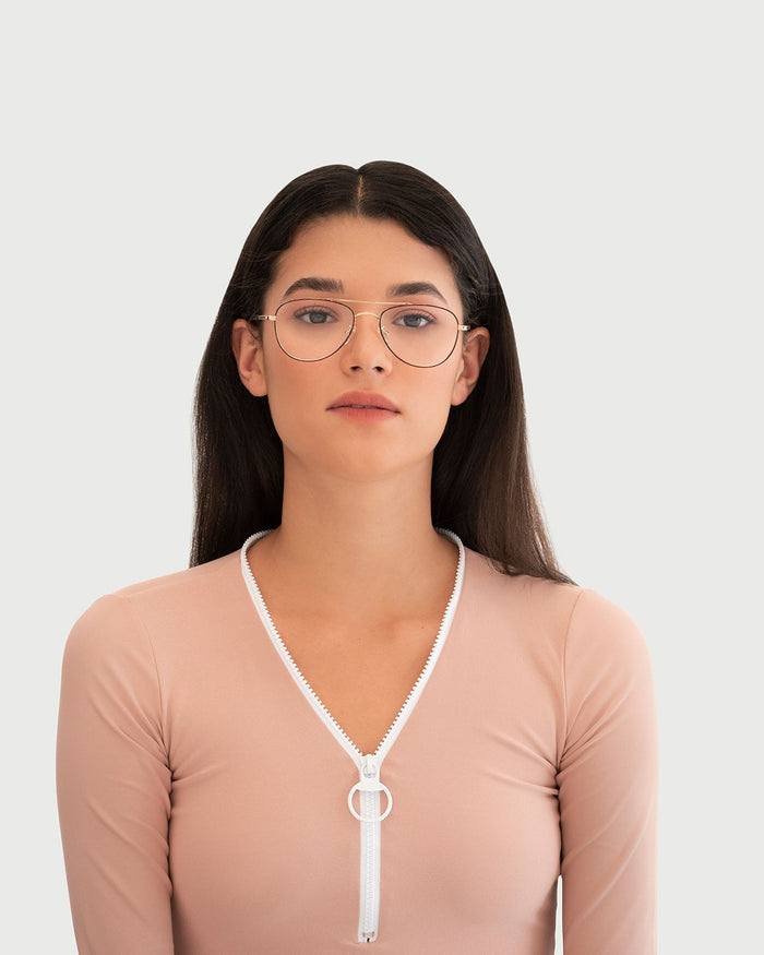 lifestyle-Coffee::women Julius Eyeglasses pilot brown metal