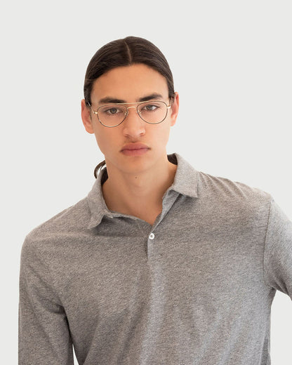 lifestyle-Coffee::men Julius Eyeglasses pilot brown metal