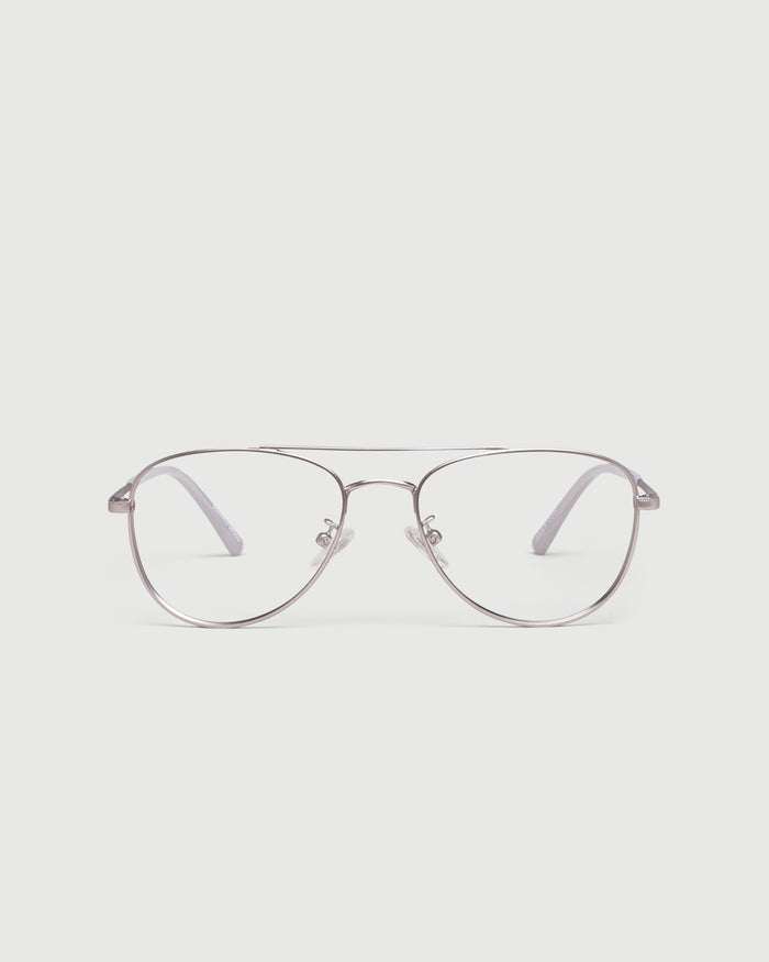 Coin::Julius Eyeglasses pilot gray metal front