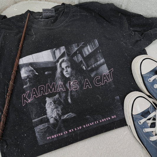 Karma is a Cat TSxHP Garment Dyed Tee