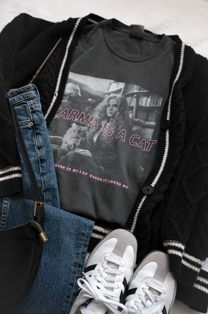 Karma is a Cat TSxHP Garment Dyed Tee