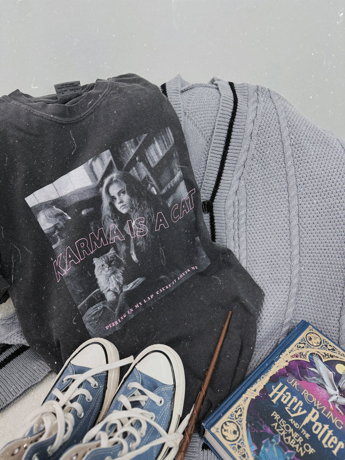 Karma is a Cat TSxHP Garment Dyed Tee