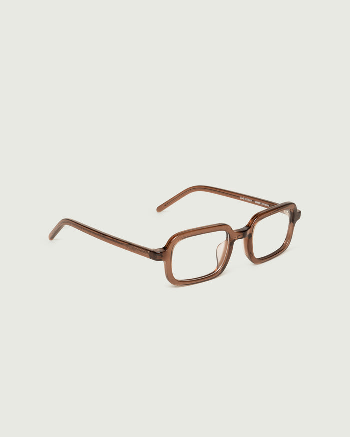 Nutmeg::Keiko Eyeglasses square brown acetate front diagonal