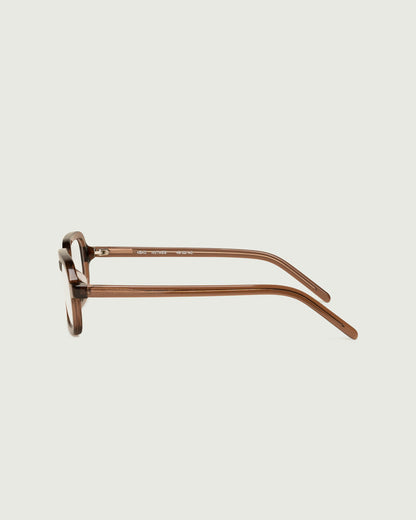 Nutmeg::Keiko Eyeglasses square brown acetate side
