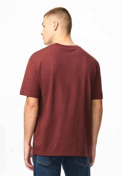Kianto Men's Short Sleeve Tee, Red Mahogany - BM24975