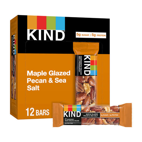 Kind Maple Glazed Pecan And Sea Salt 1.4oz Bar - 12ct
