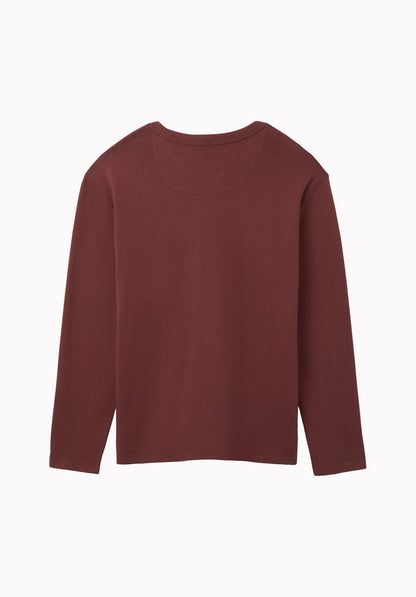 Kitchell Men's Ribbed Long Sleeve Top, Red Mahogany - BM24973