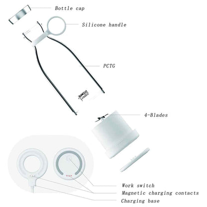 Kitchen Couture Fusion Portable Blender Electric Hand Held Mixer Shaker Maker - Pink -Home Living Store - -