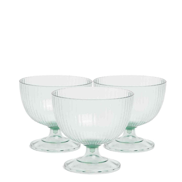 Kitchen Life 3 Piece Recycled Stripe Bowl Set - Green