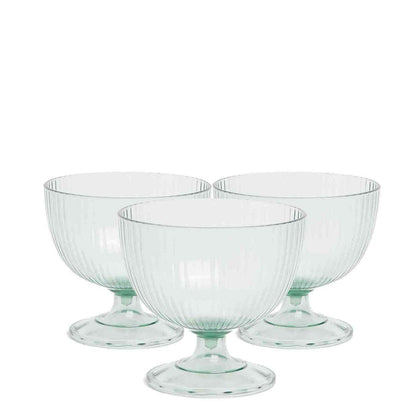 Kitchen Life 3 Piece Recycled Stripe Bowl Set - Green