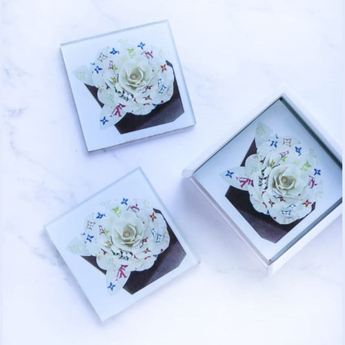Kitchen Life LV Coaster Set Of 4 - White
