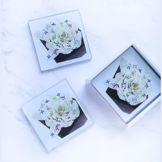 Kitchen Life LV Coaster Set Of 4 - White