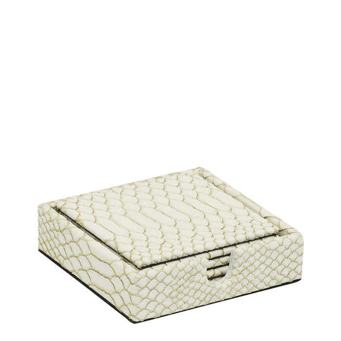 Kitchen Life Shagreen Coaster  Set of 5 - White