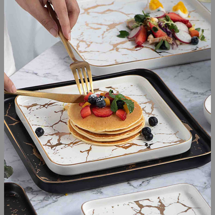 Kitchen Life Square Dinner Plate - White