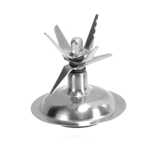 Der Unold Kreuzmesser-Einsatz für STANDMIXER 8865 (ab Fertigungsjahr 2013) ist eine Edelstahl-Klingenanordnung mit mehreren scharfen Klingen auf einer runden Basis zum effizienten Zerkleinern und Vermischen von Lebensmitteln oder Flüssigkeiten.