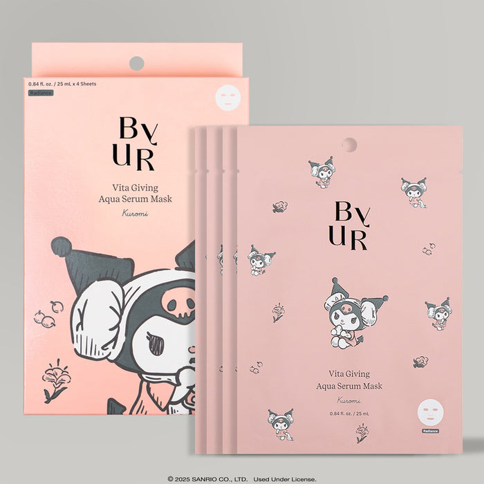 Kuromi x ByUR Vita Giving Aqua Serum Mask (Sanrio K-Spa Edition) Beauty ByUR US 4pc
