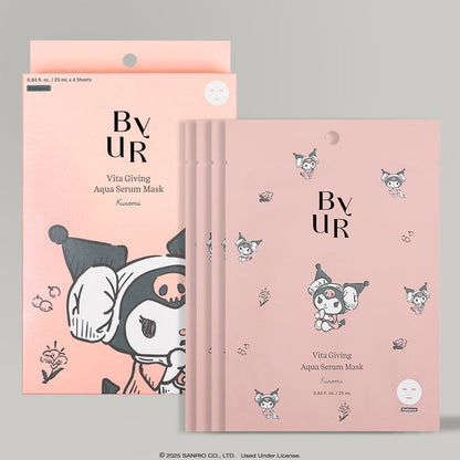 Kuromi x ByUR Vita Giving Aqua Serum Mask (Sanrio K-Spa Edition) Beauty ByUR US 4pc