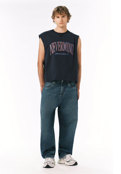 Buffalo Men Tanks Navy Knit Tanks Crew Neckline Tank