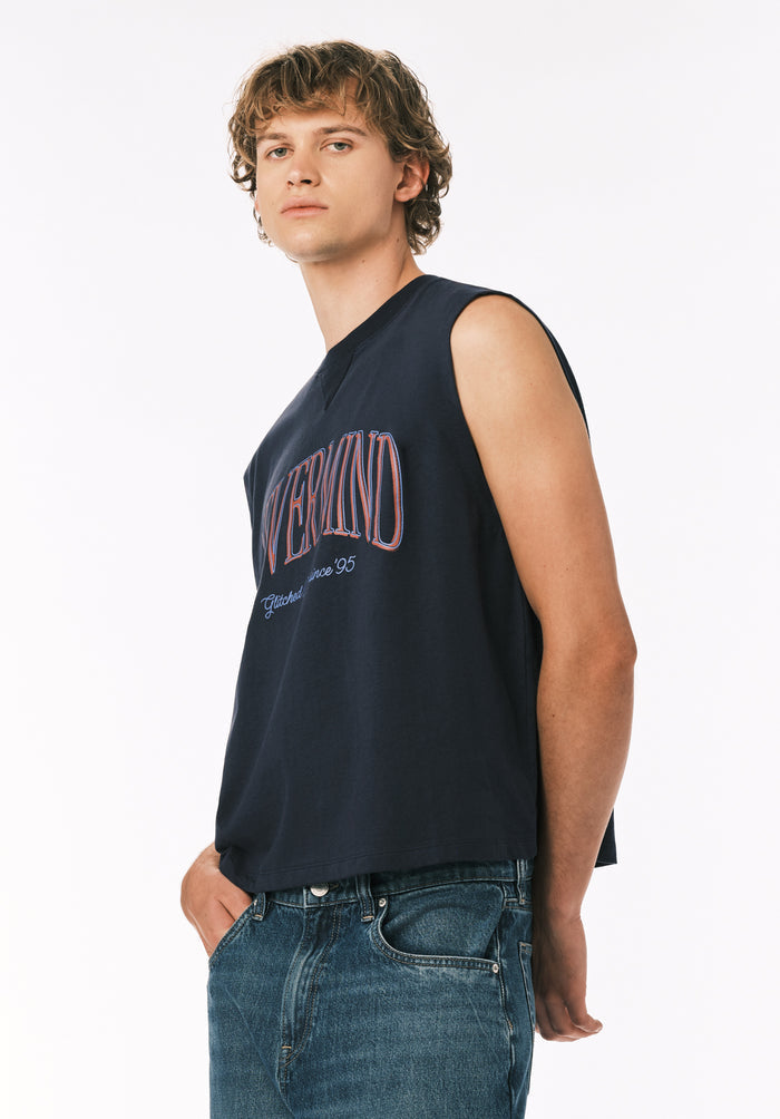 Buffalo Men Tanks Navy Knit Tanks Crew Neckline Tank