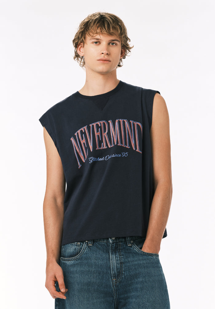 Buffalo Men Tanks Navy Knit Tanks Crew Neckline Tank