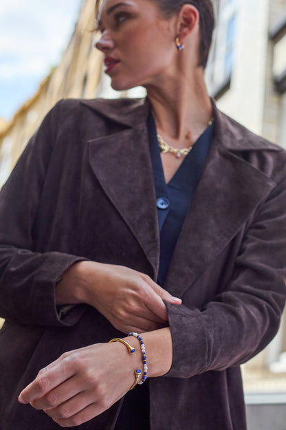 Lapis Lazuli Cabochon Open Bangle
