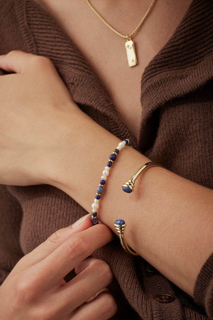 Lapis Lazuli Cabochon Open Bangle