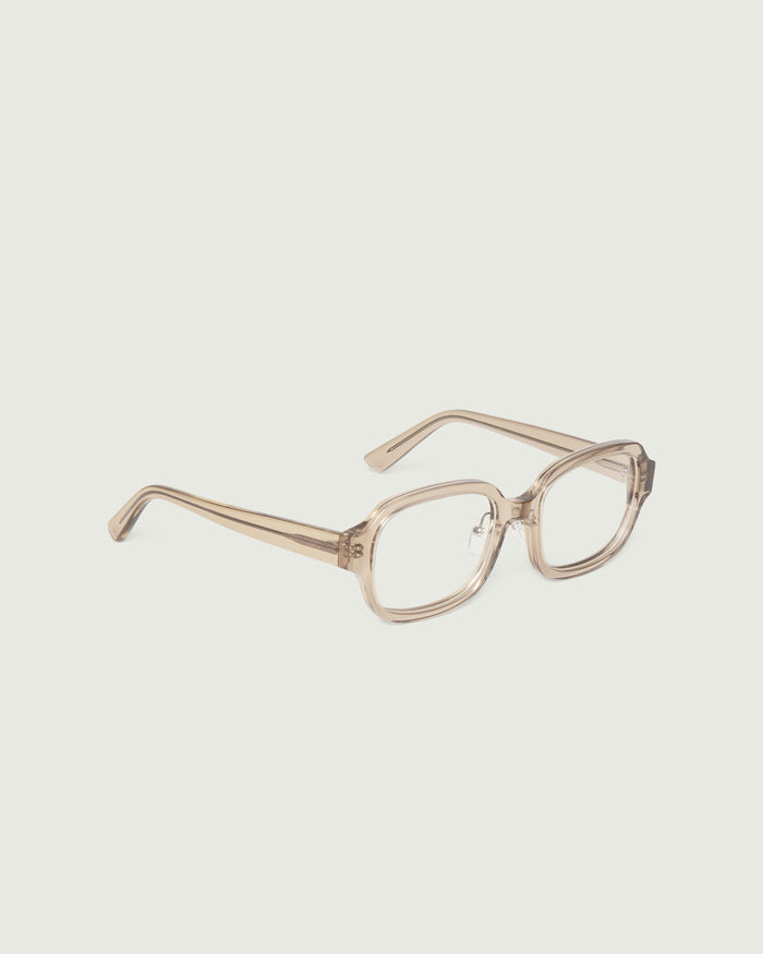 Sesame::Lark Eyeglasses rectangle brown acetate front diagonal