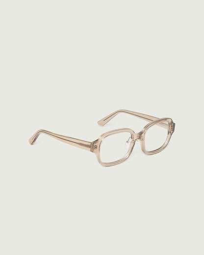 Sesame::Lark Eyeglasses rectangle brown acetate front diagonal