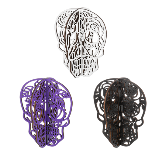 Laser Cut Skull 8"h (3 colors)