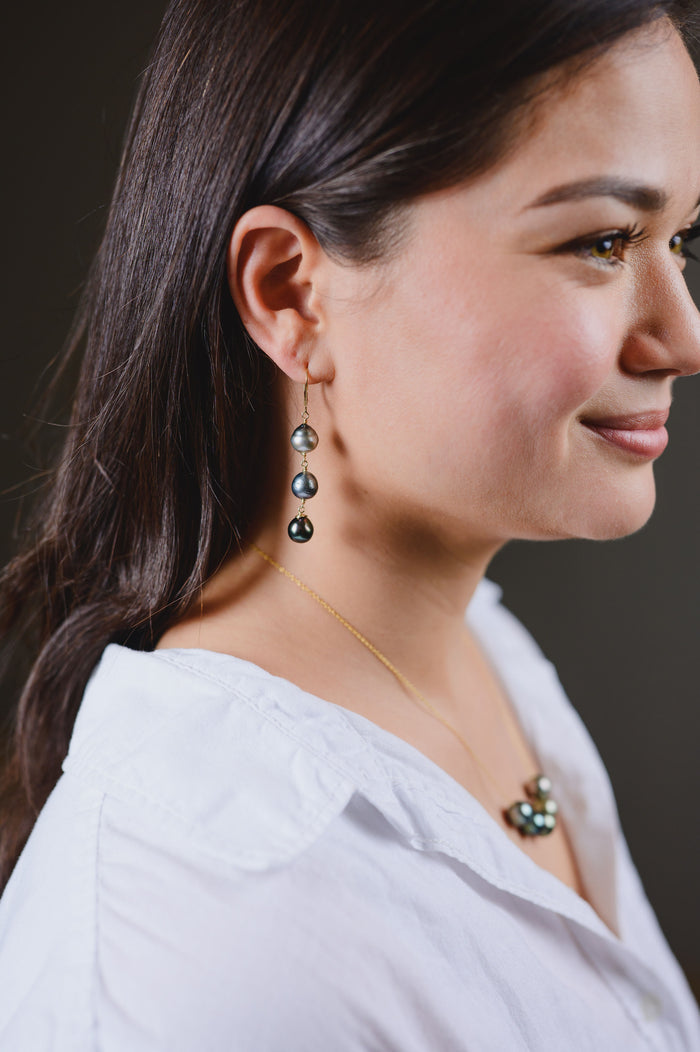 Le'a drop earrings - Tahitian