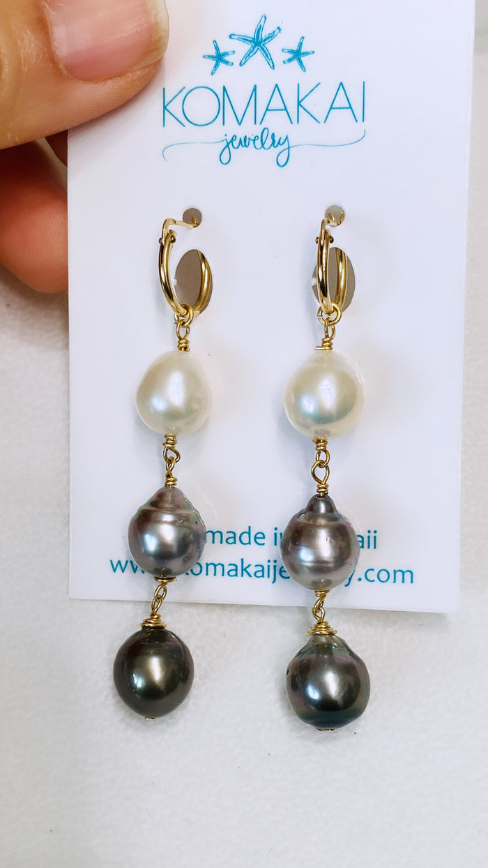 Le'a drop earrings - Tahitian