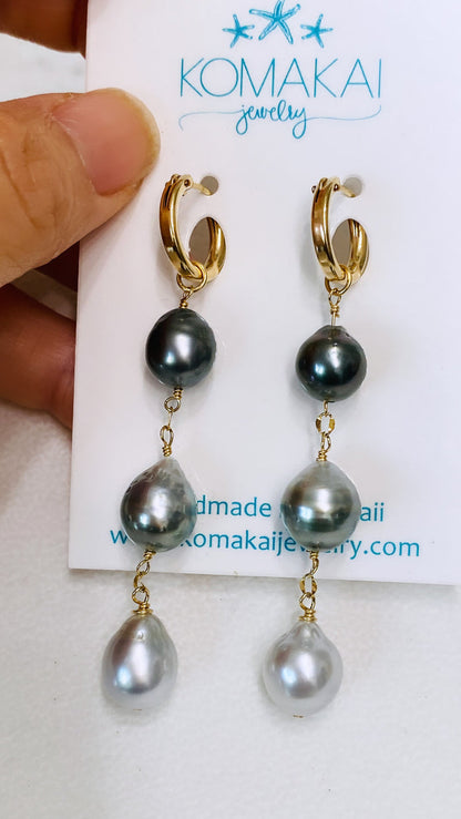 Le'a drop earrings - Tahitian